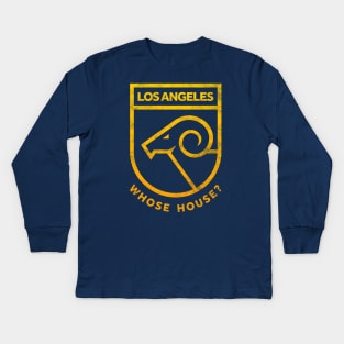 Los Angeles Rams Tailgate Party Shirt - Whose House? Rams House! Kids Long Sleeve T-Shirt